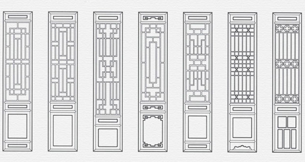 海兴常用中式仿古花窗图案隔断设计图