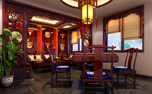 海兴古典中式风格茶楼包间设计装修效果图